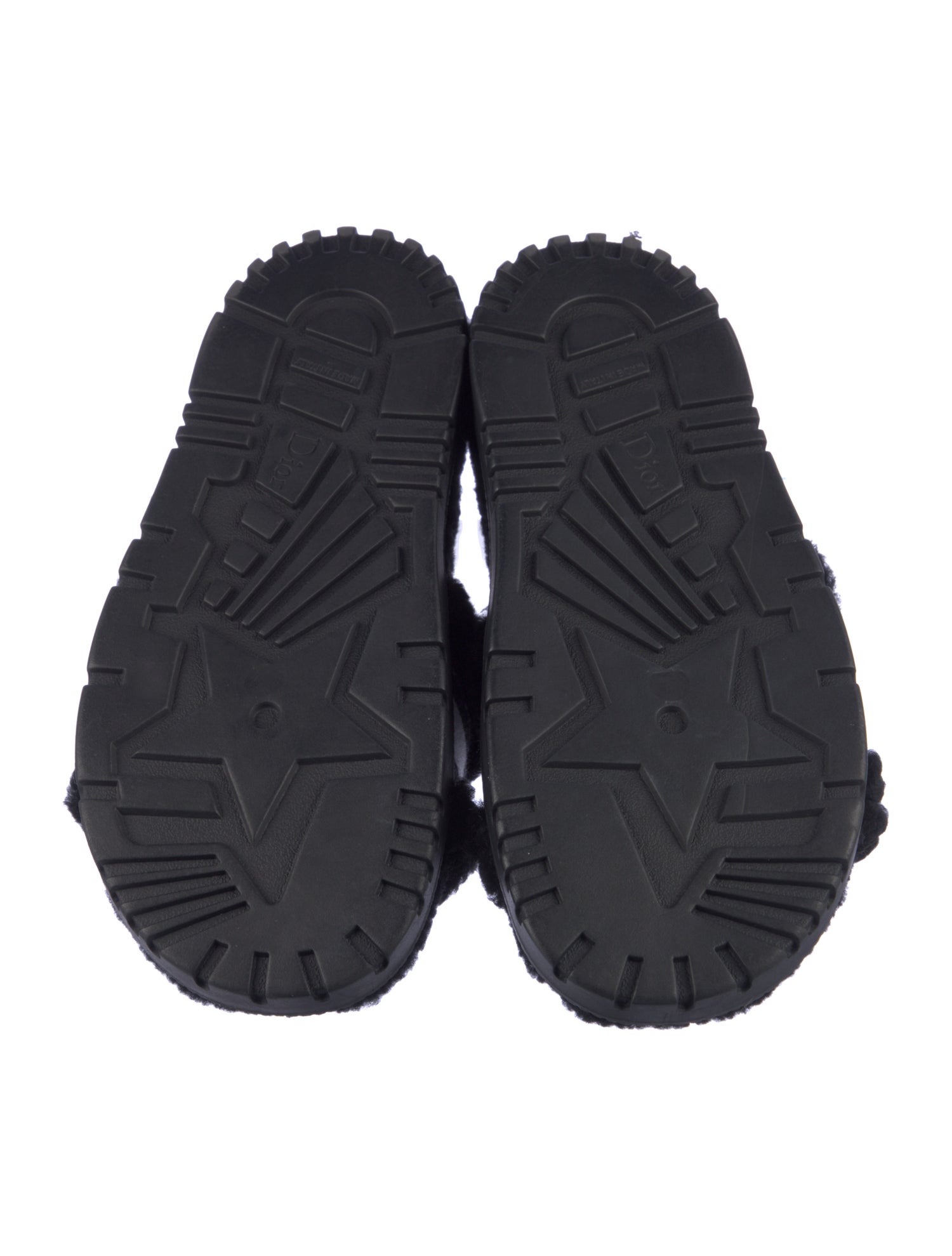 Christian Dior Shearling Printed Slides